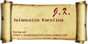 Jelencsics Karolina névjegykártya
